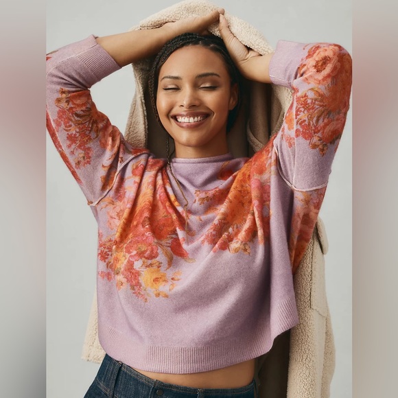 NWT The Alani Cashmere Mock-Neck Sweater by Pilcro - Picture 2 of 14